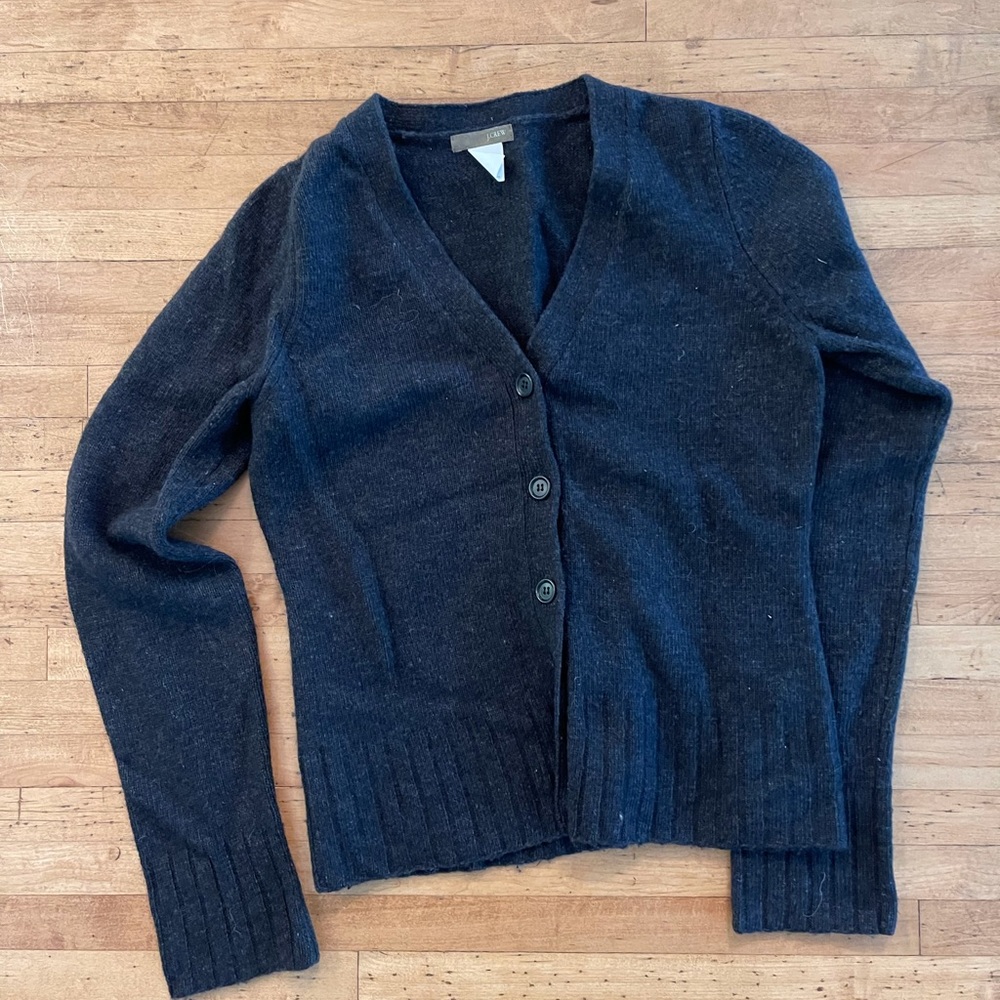 J Crew charcoal gray cardigan
